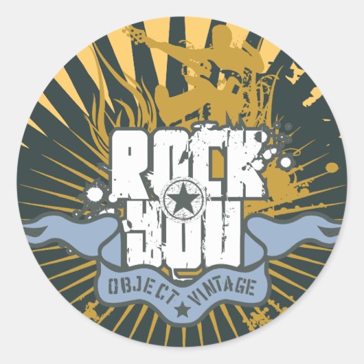Sticker Rond Rock You Tshirts et cadeaux (Devant)