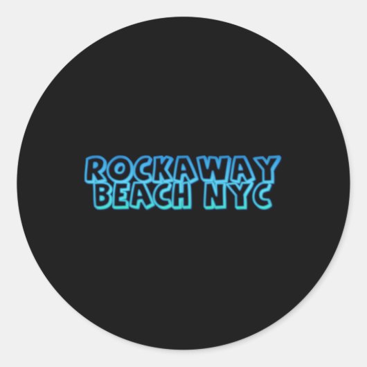 Sticker Rond Rockaway Beach New York (Devant)