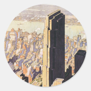 Sticker Rond Rockefeller New York central