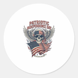 Sticker Rond Rocker du bandana patriotique Méta musique Old Glo