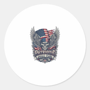 Sticker Rond Rocker du bandana patriotique Méta musique Old Glo