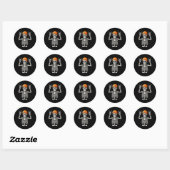 Sticker Rond Rocker Skeleton Rocher Main Rock Sur Costume Drôle (Feuille)
