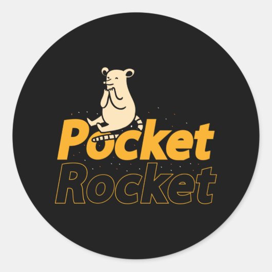 Sticker Rond Rocket de poche - Conception de souris (Devant)