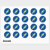 Sticker Rond Rocket Green Childing Space (Feuille)