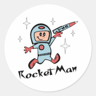 Sticker Rond Rocket Man