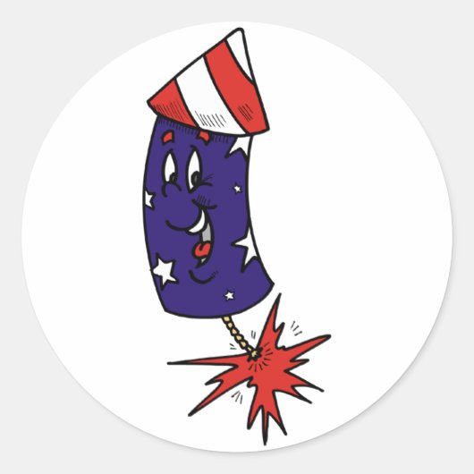 Sticker Rond Rocket Patriotique (Devant)