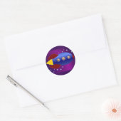 Sticker Rond Rocket Ship to the Stars (Enveloppe)