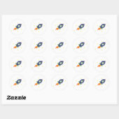 Sticker Rond Rocketship (Feuille)