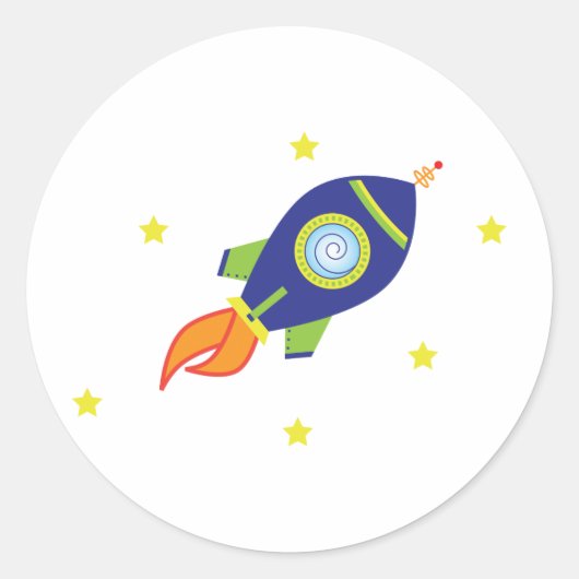 Sticker Rond Rocketship (Devant)
