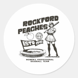 Sticker Rond Rockford Peaches Women's Bysebyll Team 1943 - Copi