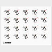 Sticker Rond Rockhopper Penguin Art de Noël (Feuille)