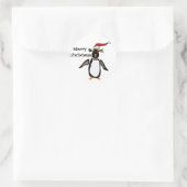 Sticker Rond Rockhopper Penguin Art de Noël (Sac)