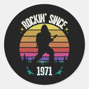 Sticker Rond Rockin depuis 1971 Bigfoot Music Lover