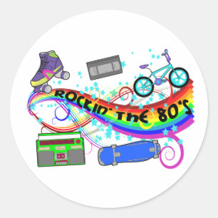 Sticker Rond Rockin les années 80