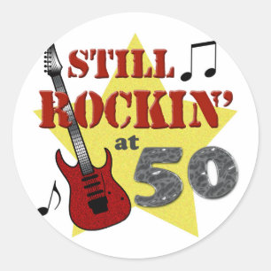 Sticker Rond Rockin toujours à 50