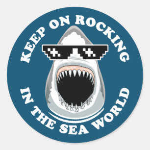 Sticker Rond Rocking In The Sea World - Citation Des Amateurs D