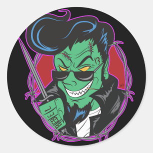 Sticker Rond RockitJohnny_UndeadGhoulie