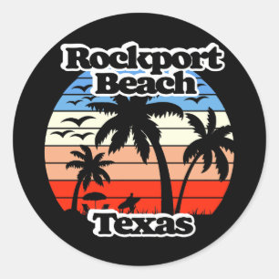 Sticker Rond Rockport Beach Texas