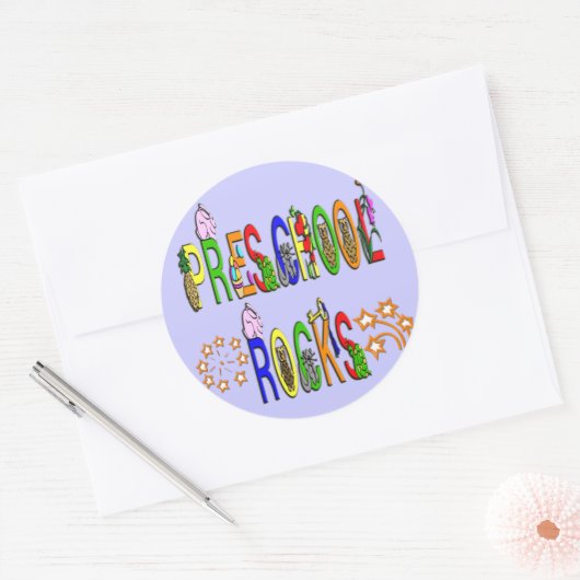 Sticker Rond Rocks préscolaires - Étoiles (Enveloppe)