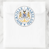 Sticker Rond Rockville, Maryland (phoque) (Sac)