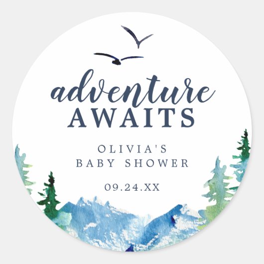 Sticker Rond Rocky Mountain Adventure Attend Fête Favoriser (Devant)
