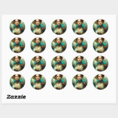 Sticker Rond Rococo Future Imaginaire Sci-Fi (Feuille)
