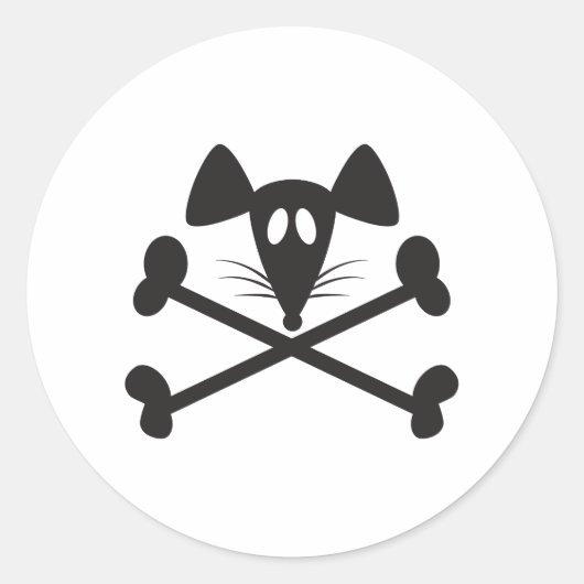 Sticker Rond Rodent pirate (Devant)