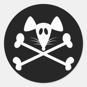 Sticker Rond Rodent pirate