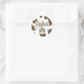 Sticker Rond Rodéo Brown Princesse Pays Ouest Tiara Crown (Sac)