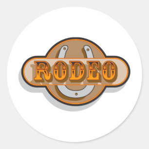Sticker Rond Rodeo Horseshoe