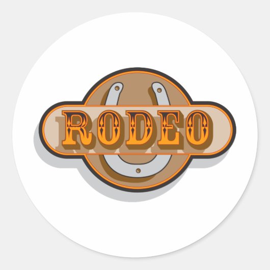 Sticker Rond Rodeo Horseshoe (Devant)