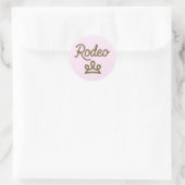 Sticker Rond Rodeo Princess Pays Ouest Tiara Crown Pink (Sac)