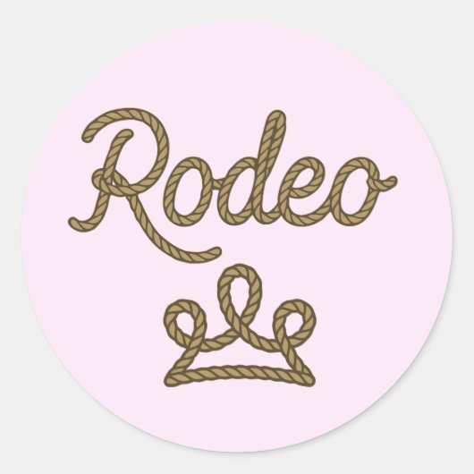 Sticker Rond Rodeo Princess Pays Ouest Tiara Crown Pink (Devant)