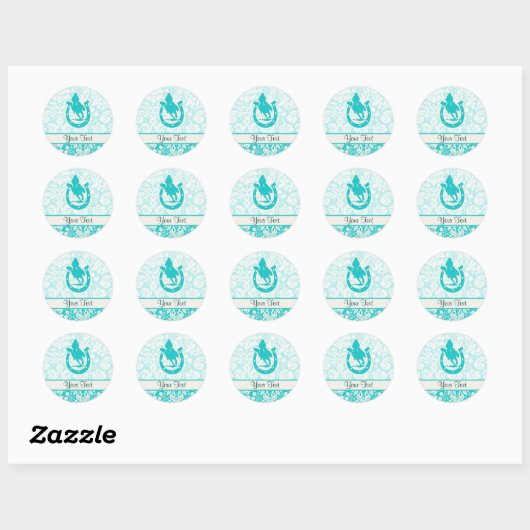 Sticker Rond Rodéo turquoise (Feuille)