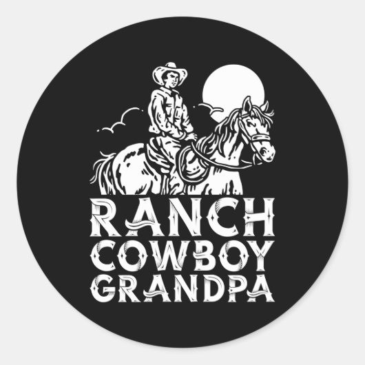 Sticker Rond Rodeo Vache Western Horse équitation Ranch Vache (Devant)
