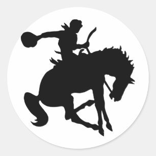Sticker Rond Rodéoreiter rodeo