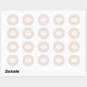Sticker Rond Rodern, grey, ivory chevron pattern custom (Feuille)