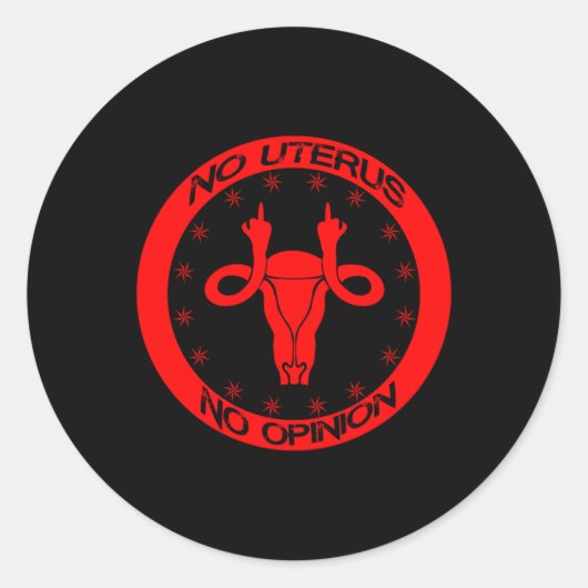 Sticker Rond roe v wade no uterus pas d'avis (Devant)