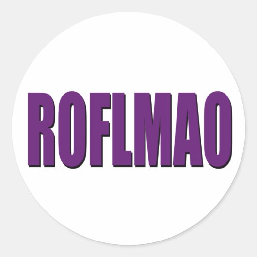 Sticker Rond ROFLMAO violet (Devant)