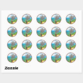Sticker Rond Roi Cervus (Feuille)