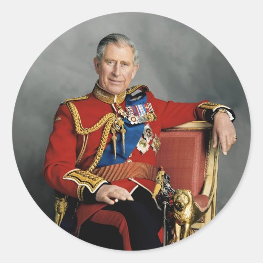 Sticker Rond Roi Charles III (Devant)