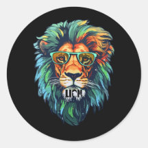 Roi Cool - Lion Coloré avec Lunettes de Soleil Des
