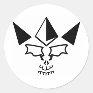 Sticker Rond Roi crâne