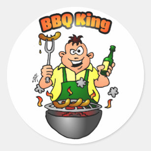 Sticker Rond Roi de BBQ