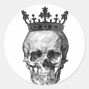 Sticker Rond Roi de crâne