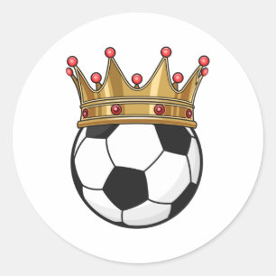 Sticker Rond Roi de la Couronne de football