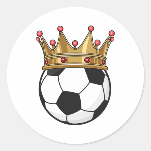 Sticker Rond Roi de la Couronne de football (Devant)