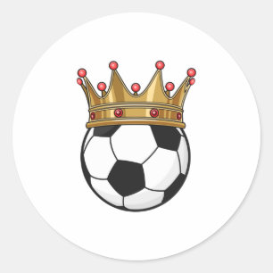 Sticker Rond Roi de la Couronne de football