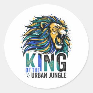 Sticker Rond Roi de la jungle urbaine