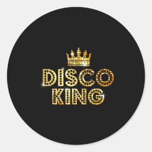 Sticker Rond Roi du disco funky vintage 70s 80s pour soirées da